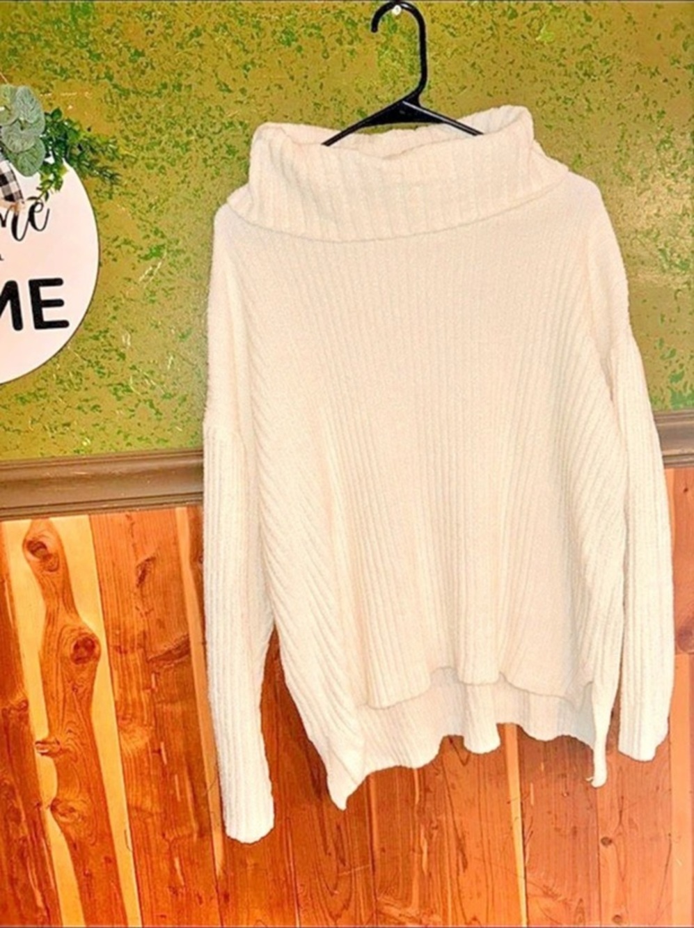 Ruby Rd. Ribbed Turtleneck Sweater Cream Medium - Picture 2 of 3